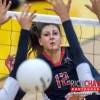 Centennial sweeps Gadsden OH Jadyn Nuñez smashes the ball between Gadsden defenders.