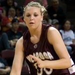 Hannah playing basketball at the 2008 state championships