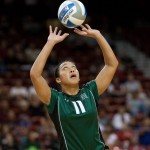 Hawai'i's Dani Mafua sets the ball